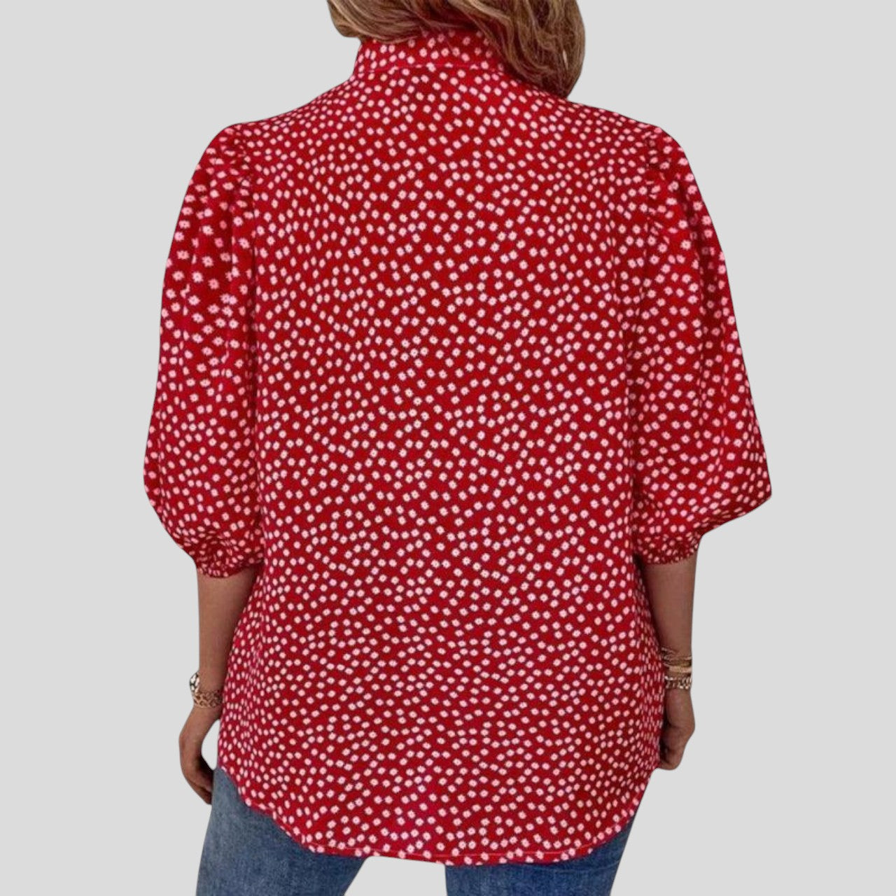 Isla™ – Bluse med blomsterprint og trekvart ermer